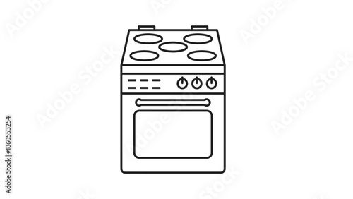 Modern electric stove with oven for home cooking, Generative AI.