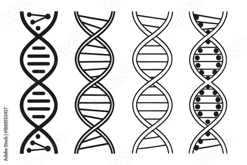Seamless hourglass pattern featuring a 3d DNA helix structure and molecular science symbols for medical biotechnology research and genetic engineering illustration