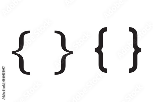 Bracket, braces, parenthes vector set. Braces or text brackets icon collection. Curly brace set. Vector illustration