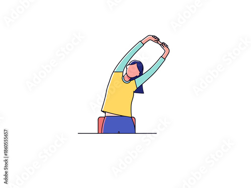 Person Stretching Sideways Arm Overhead Pose for Flexibility and Wellness