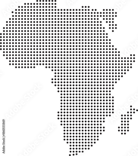 Africa continent dotted map