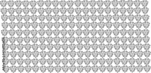 Intricate Black and White Floral Pattern Covering the Entire White Background vector illustration