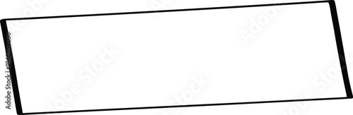 Simple Black Outline Rectangular Frame on White Background 