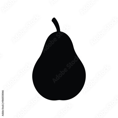 Pear silhouette icon vector flat design.