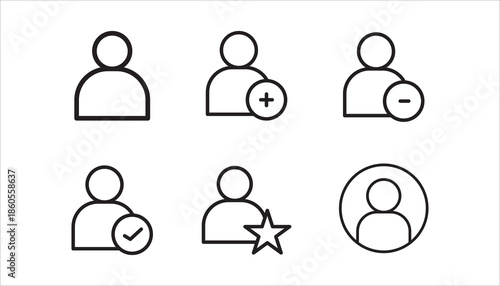 user icon set, with white background