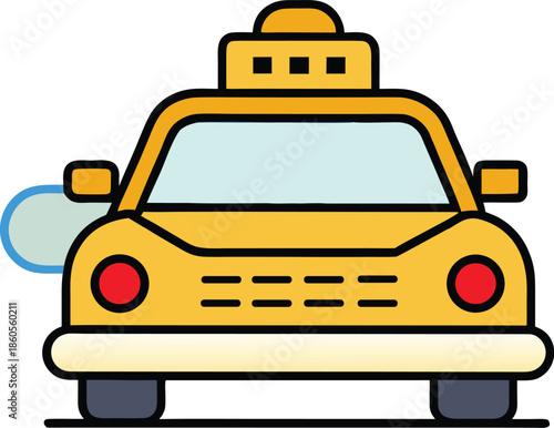 Classic yellow taxi cab vector illustration for urban city transportation