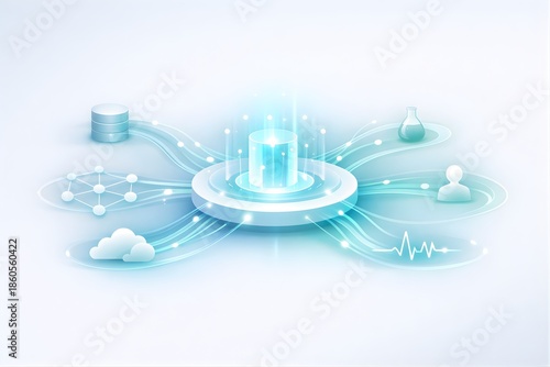 Healthcare Data Integration Platform – Abstract Technology Concept -