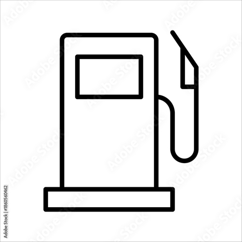 Fuel pump icon Gas station icon, line design Symbol isolated white background. vector illustration. color editable.