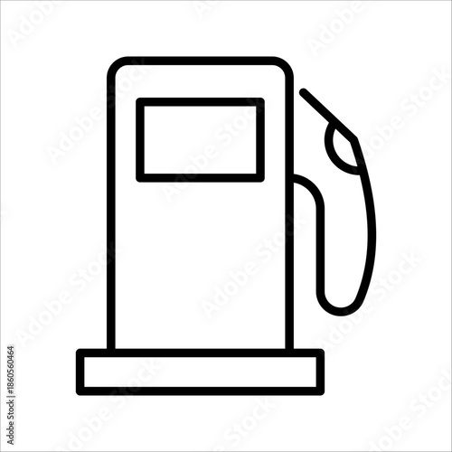 Fuel pump icon Gas station icon, line design Symbol isolated white background. vector illustration. color editable.