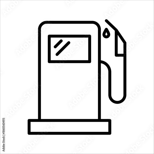 Fuel pump icon Gas station icon, line design Symbol isolated white background. vector illustration. color editable.