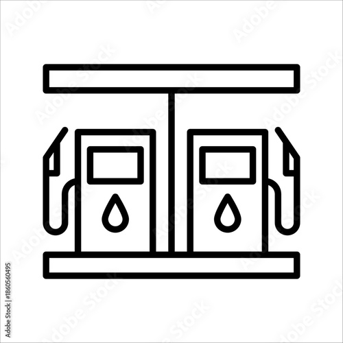 Fuel pump icon Gas station icon, line design Symbol isolated white background. vector illustration. color editable.