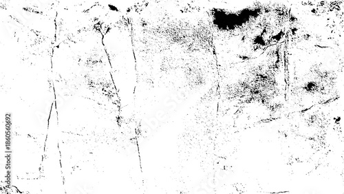 vector grunge texture and background, scratched and destroyed, illustration design element. Abstract monochrome background. Black and white texture pattern with ink spots, cracks, stains. for printing