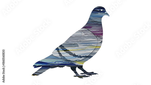 Layered Paint Texture Chimpanzee Silhouette Isolated on Transparent Background for Modern Wildlife Art