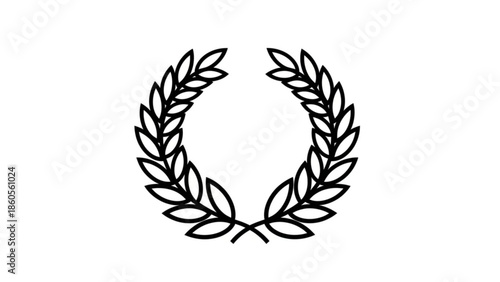 Gold laurel wreath vector illustration award icon design symbol frame crown leaves nature success pattern