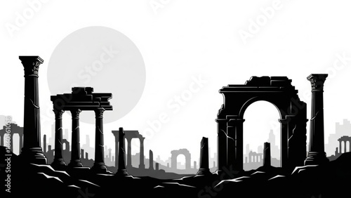 The Arch of Constantine in Rome is an ancient Roman stone monument standing under the open sky