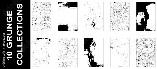 Collection of 10 grunge dust wall texture. 