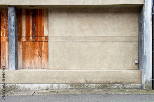street wall background ,Industrial background, empty grunge urban street with warehouse brick wall