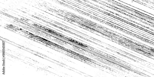 Abstract texture grunge made of diagonal streaks and distressed lines, black ink on a white background. grunge scratch patterns, chaotic linear noise. dirty monochrome pattern of the old worn surface.