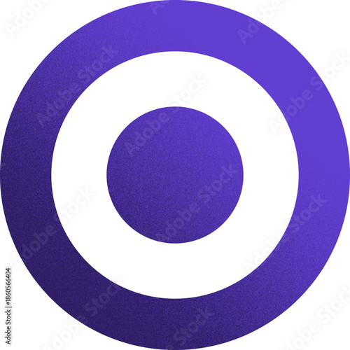concentric circle target organic shape with grainy noise texture element