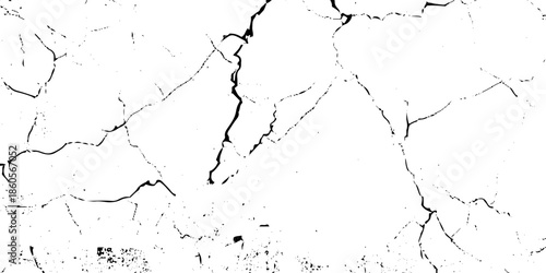 Black, white grunge dust crack, scratch concrete wall texture pattern background. Ideal for grunge background, aged surface, urban decay effect. grunge distressed overlay featuring natural split Line.