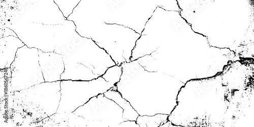 Black, white grunge dust crack, scratch concrete wall texture pattern background. Ideal for grunge background, aged surface, urban decay effect. grunge distressed overlay featuring natural split Line.