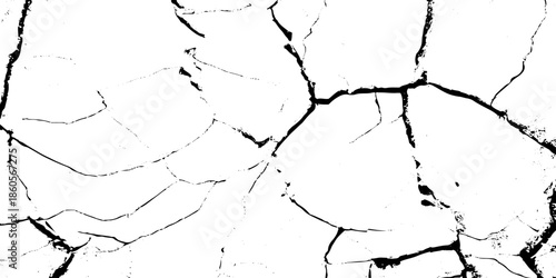 Black, white grunge dust crack, scratch concrete wall texture pattern background. Ideal for grunge background, aged surface, urban decay effect. grunge distressed overlay featuring natural split Line.