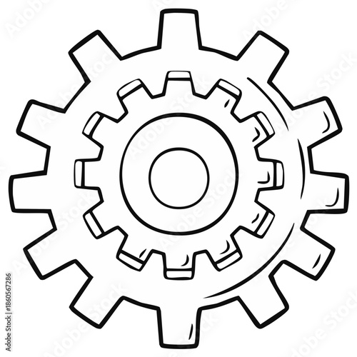 Gear wheels interlocking, engineering and industry concept illustration, mechanical elements, teamwork