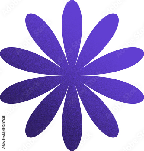 flower shape organic shape with grainy noise texture element