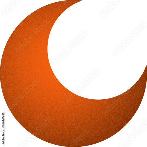 crescent moon organic shape with grainy noise texture element