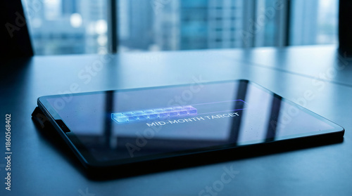 Wallpaper Mural Sleek Digital Tablet on Modern Office Desk: Technology, Business, and Innovation for the Future Workspace. Torontodigital.ca