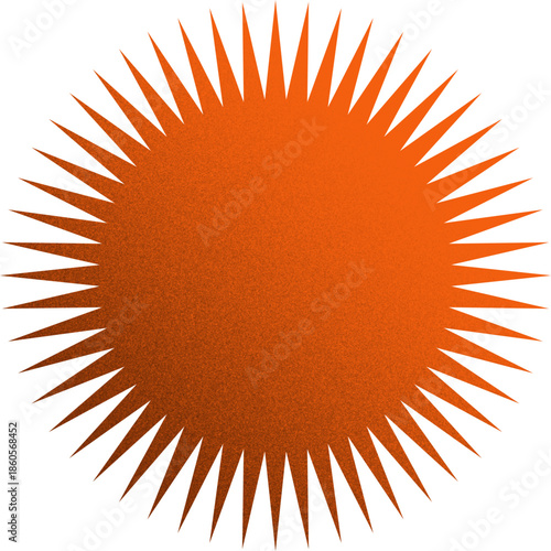 sun rays circle organic shape with grainy noise texture element