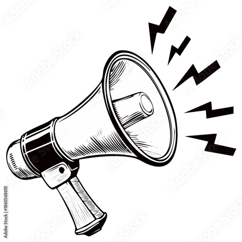 Megaphone Vector Illustration Loudspeaker Shout Public Announcement Alerting Graphics