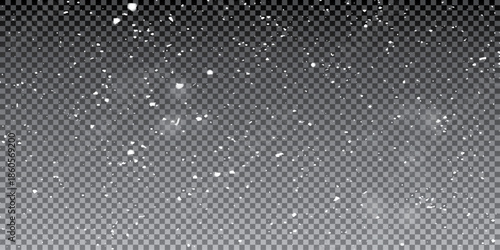 Falling snow background. Design element as overlay. Winter concept