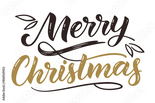 Elegant script typography wishes everyone a very Merry Christmas with artistic flourishes.