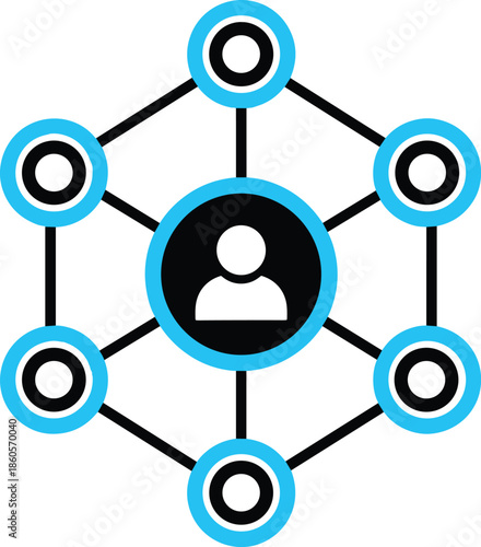 User Profile Center of Digital Network Connectivity Representing Human Resources Social Media Infrastructure Global Communication and Professional Business Relationship Management
