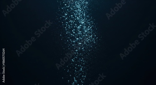 Wallpaper Mural Bubbles Rising in Dark Water with Air Particles Creating an Underwater Scene Torontodigital.ca