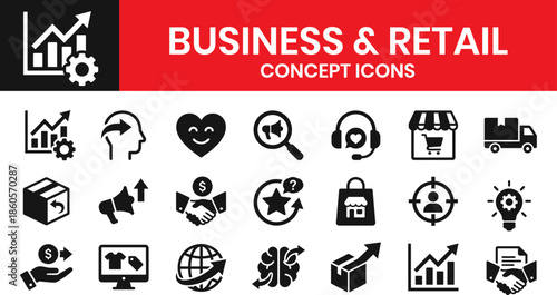 Business And Retail Commerce Concept Icons
