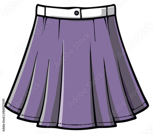 Pleated Skirt Illustration Feminine Apparel Garment Fashion Trendy Clothing
