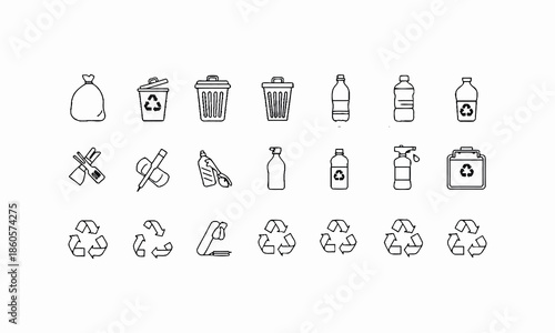 Vector set of nail polish and cosmetic brushes icons for web design