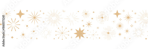 Golden Fireworks and Starburst Explosions in Large Star Shape Silhouette celebration