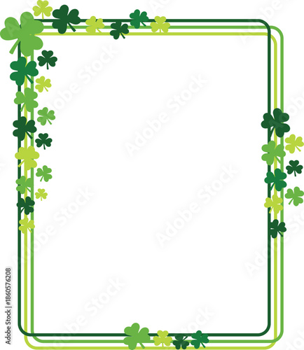 St patrick’s day shamrock clover frame border in green colors.