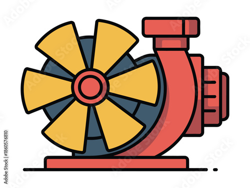 Industrial fan pump for fluid movement and ventilation in a clean, modern design.