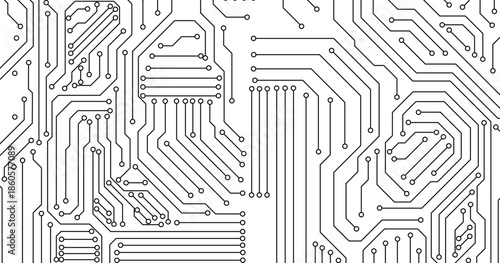 White circuit board pattern texture. High-tech background in digital computer technology concept. 