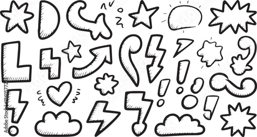 set of hand drawn arrows