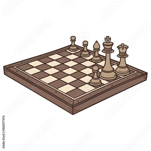 CLASSIC WOODEN CHESS BOARD WITH INTRICATE CARVING AND ANTIQUE FINISH FOR STRATEGY GAME GRAPHICS INTELLECTUAL HOBBY DESIGNS AND LUXURY GAME ROOM ART