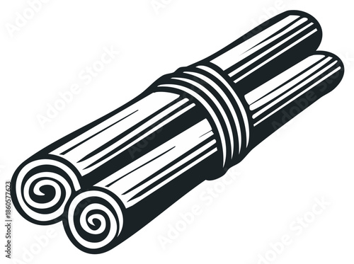 Cinnamon sticks tied together illustration spice aroma flavor cooking ingredient