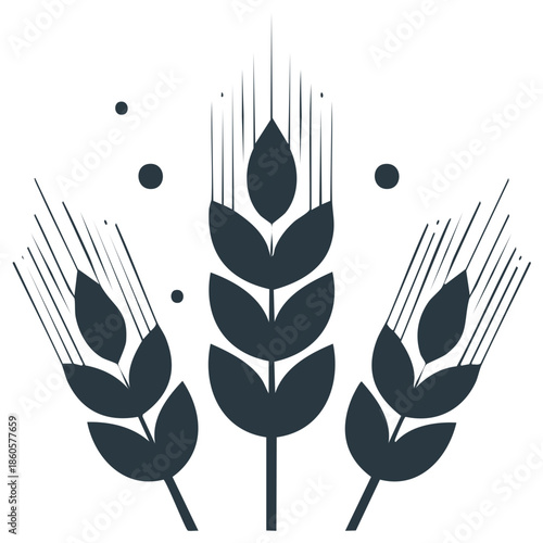 Minimalist Wheat Grain Illustration Agriculture and Harvest Symbol Graphic Element