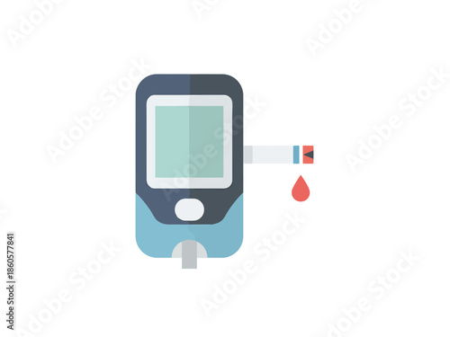Medical Device for Blood Sugar Monitoring with Blood Drop Icon