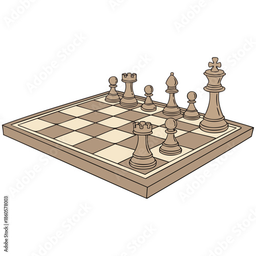 CLASSIC WOODEN CHESS BOARD WITH INTRICATE CARVING AND ANTIQUE FINISH FOR STRATEGY GAME GRAPHICS INTELLECTUAL HOBBY DESIGNS AND LUXURY GAME ROOM ART