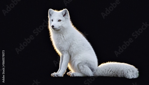 Majestic Arctic Fox Portrait with Golden Glow